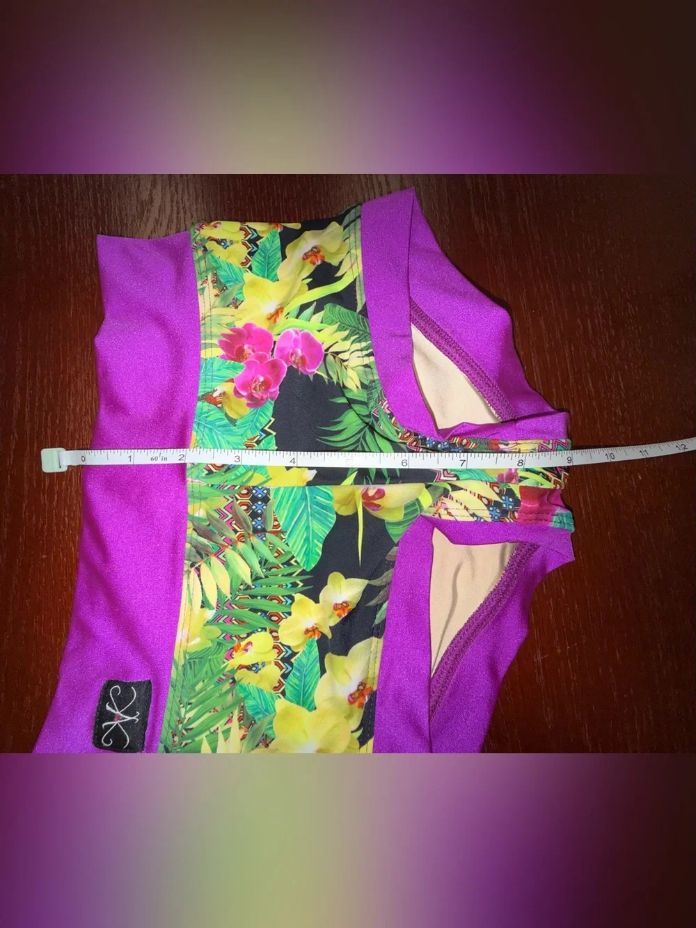 Kandi Kouture Floral Tropical Bra & Shorts Dance Set Size Child Medium (7/8)